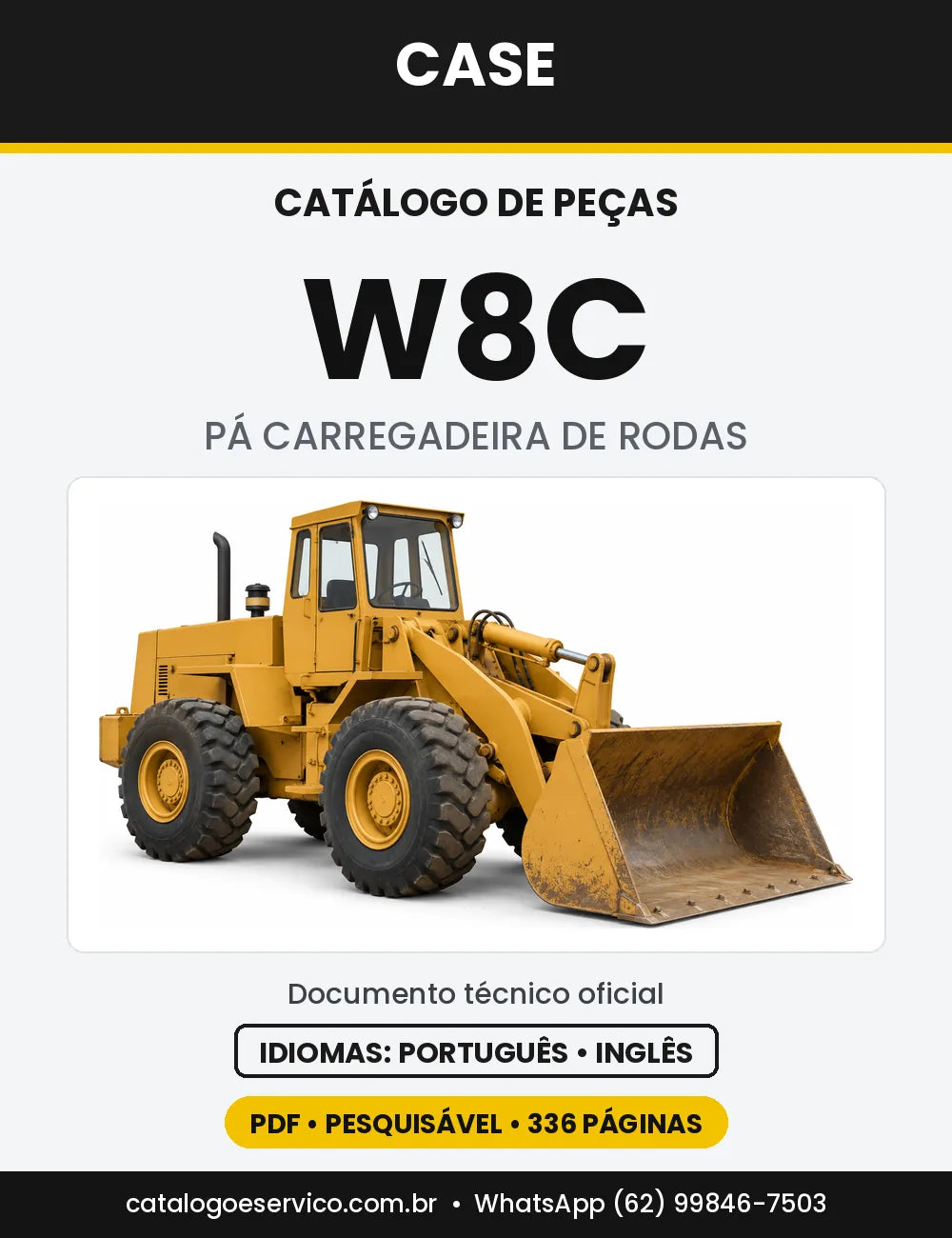 Catálogo de Peças Case W8C — capa do catálogo em PDF