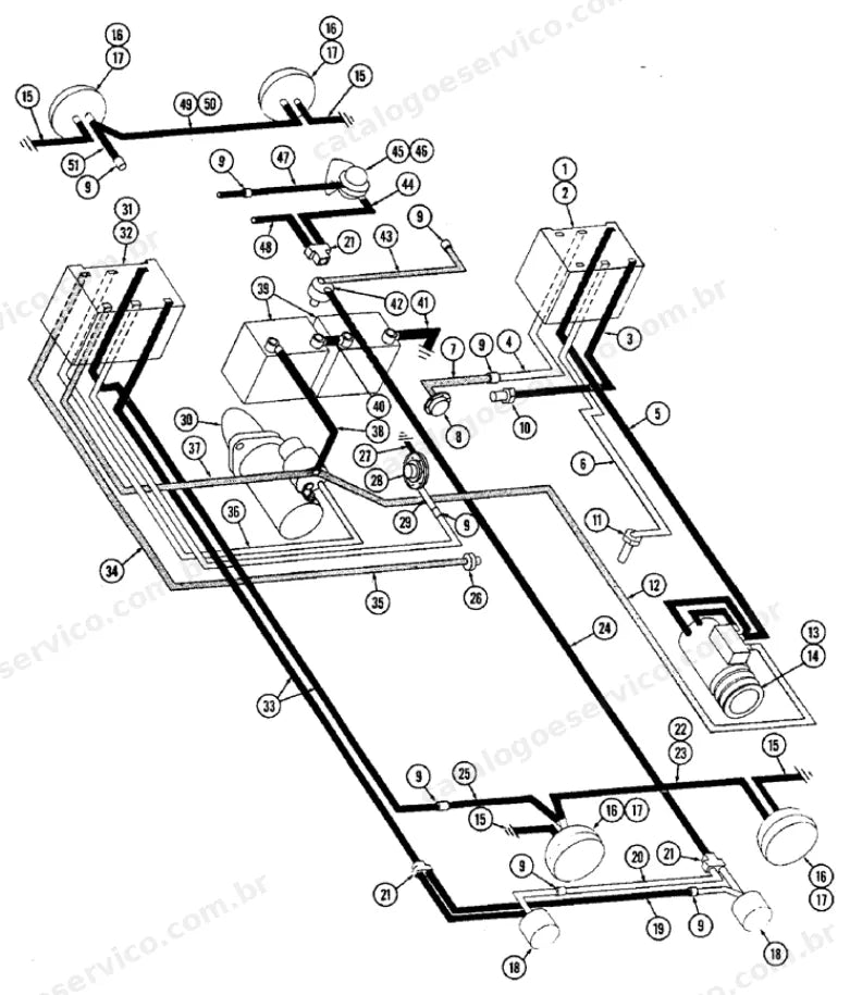 Catálogo de Peças Case W9A — vista explodida de peças, imagem 3