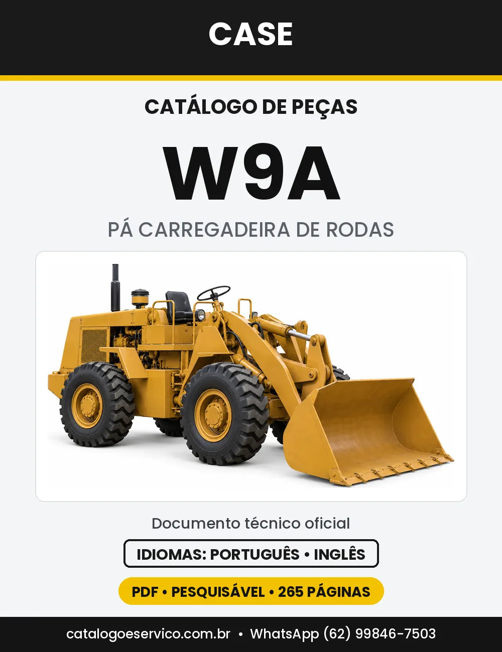 Catálogo de Peças Case W9A — capa do catálogo em PDF