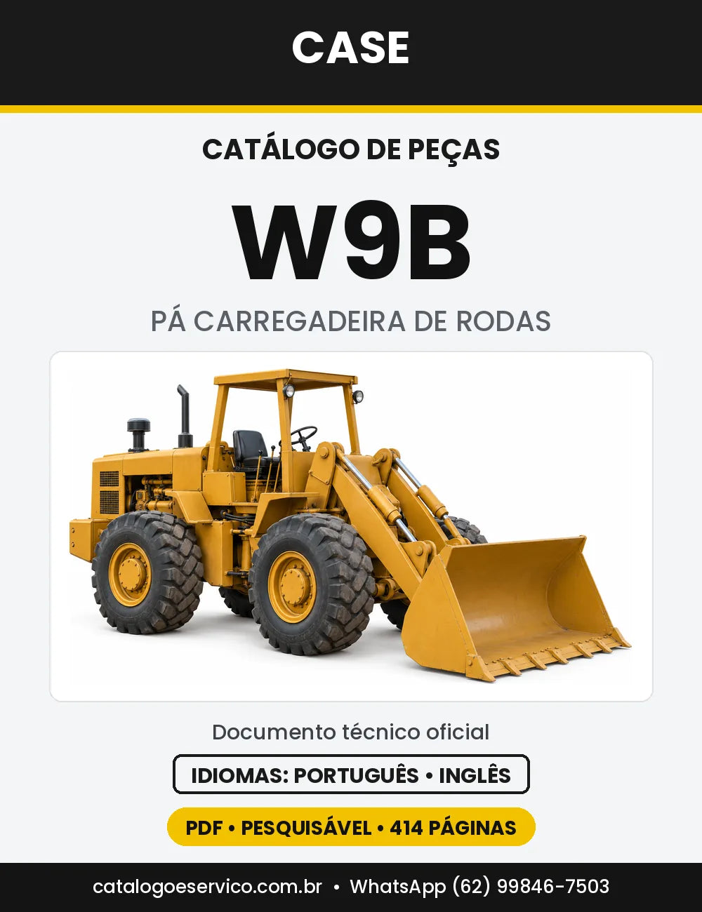 Catálogo de Peças Case W9B — capa do catálogo em PDF