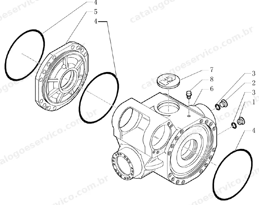 Catálogo de Peças Case WX120 — vista explodida de peças, imagem 2