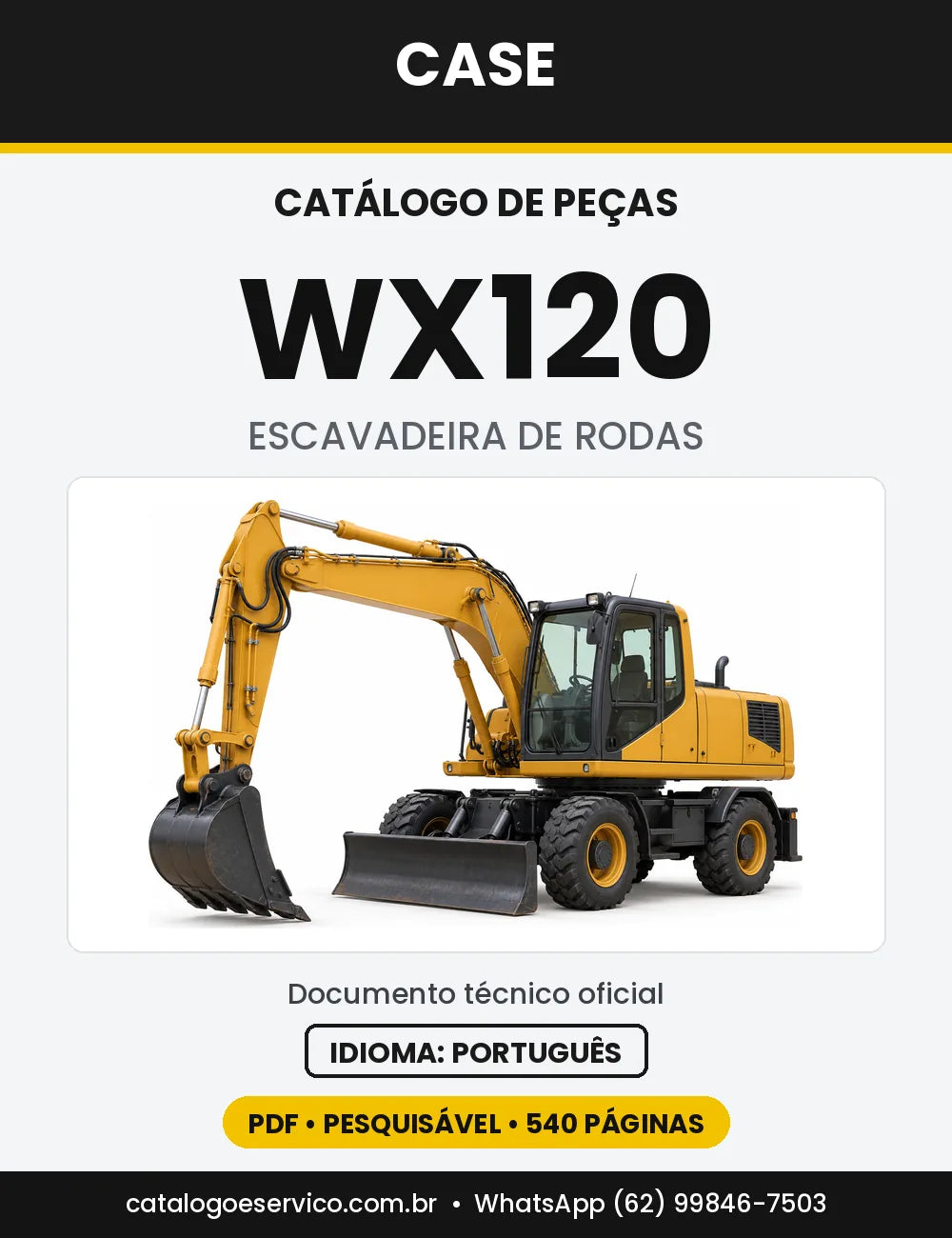 Catálogo de Peças Case WX120 — capa do catálogo em PDF