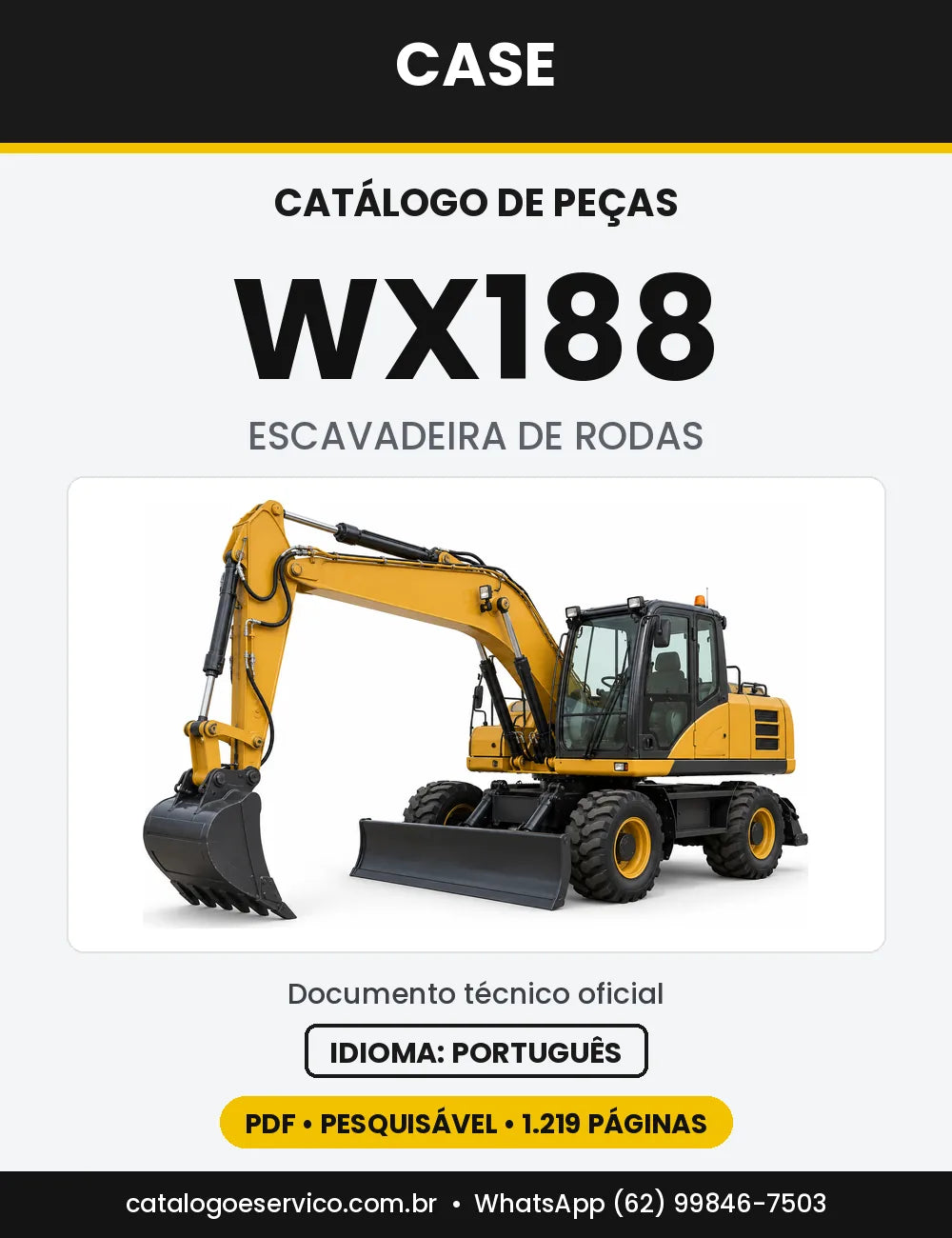 Catálogo de Peças Case WX188 — capa do catálogo em PDF