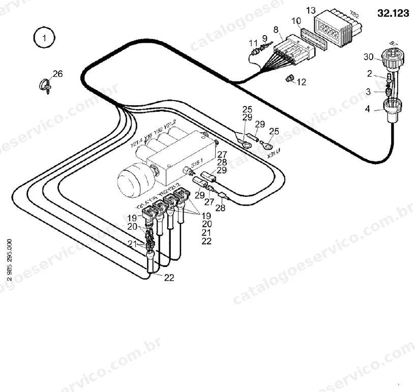 Catálogo de Peças Case WX240 (Padrão, Industry, Tier 3 e IND Tier 3) — vista explodida de peças, imagem 3