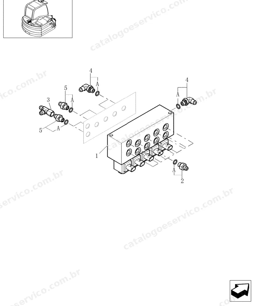 Catálogo de Peças Case WX95 (Padrão e Tier 3) — vista explodida de peças, imagem 4