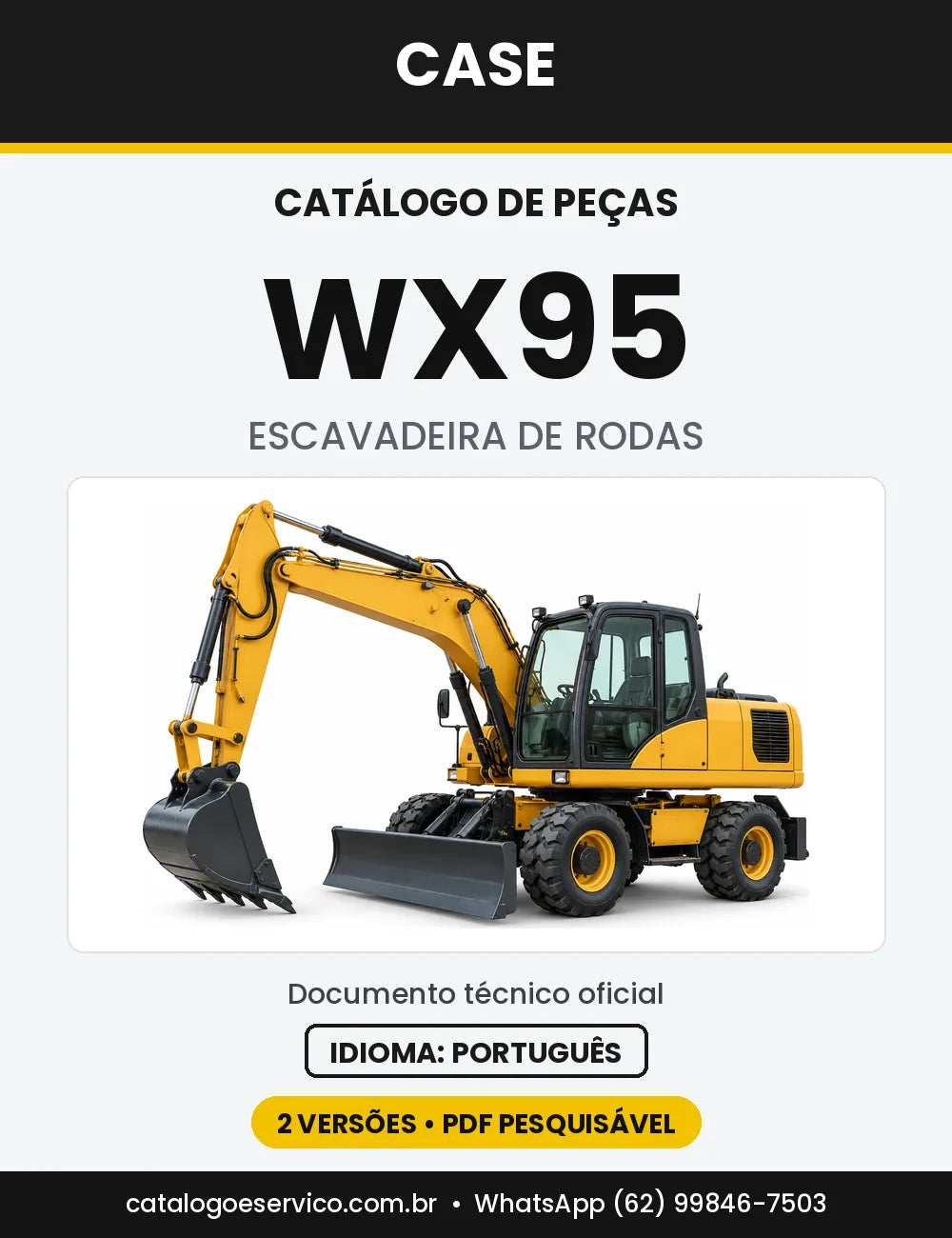 Catálogo de Peças Case WX95 (Padrão e Tier 3) — capa do catálogo em PDF