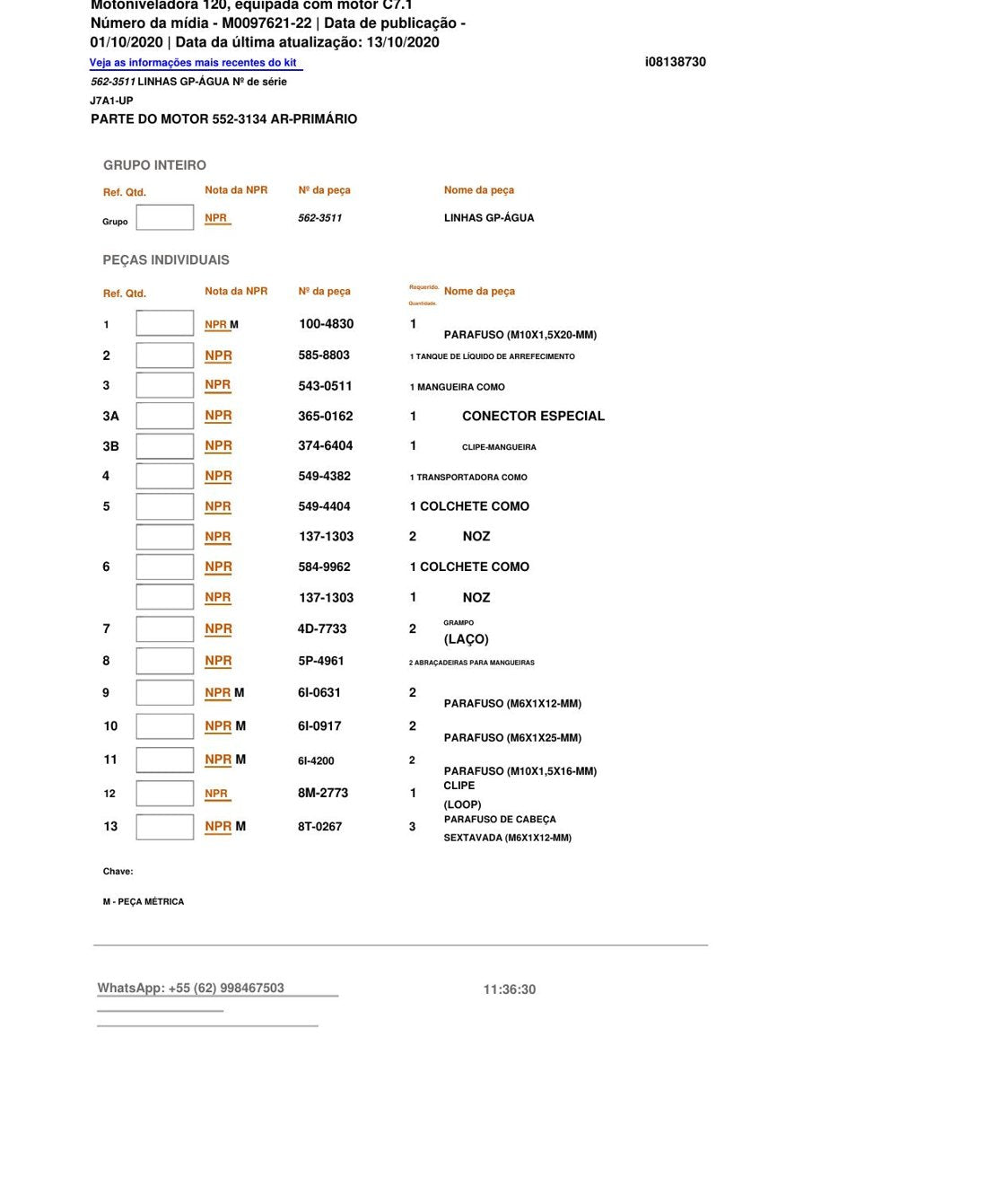 Catálogo de Peças Caterpillar - 120 - Motoniveladora - página 3