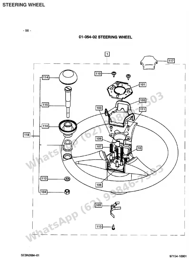 Vista explodida de peças do Catálogo Caterpillar 2EC25 72/80V – exemplo 3