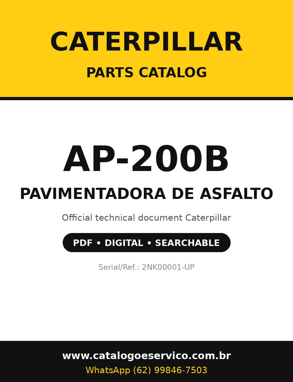 Catálogo de Peças Caterpillar - AP-200B - Pavimentadora de Asfalto (Inglês)