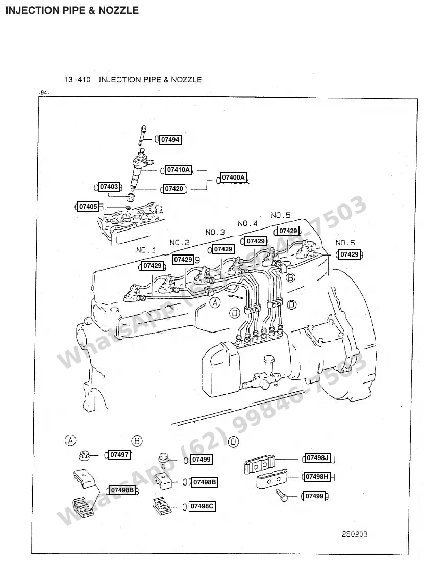 Vista explodida de peças do Catálogo Caterpillar DP150 – exemplo 1