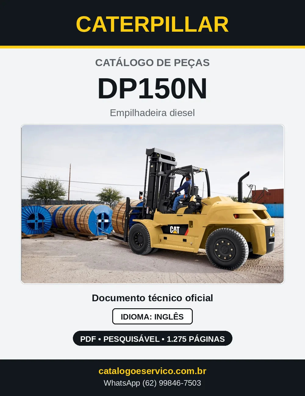 Capa do Catálogo de Peças Caterpillar DP150N em PDF