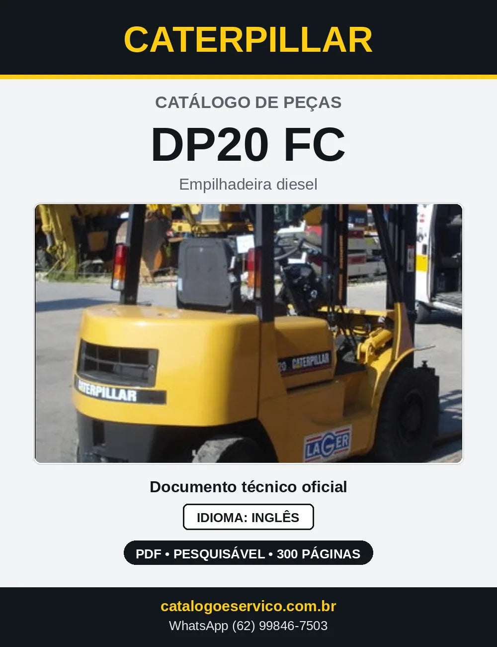 Capa do Catálogo de Peças Caterpillar DP20 FC em PDF