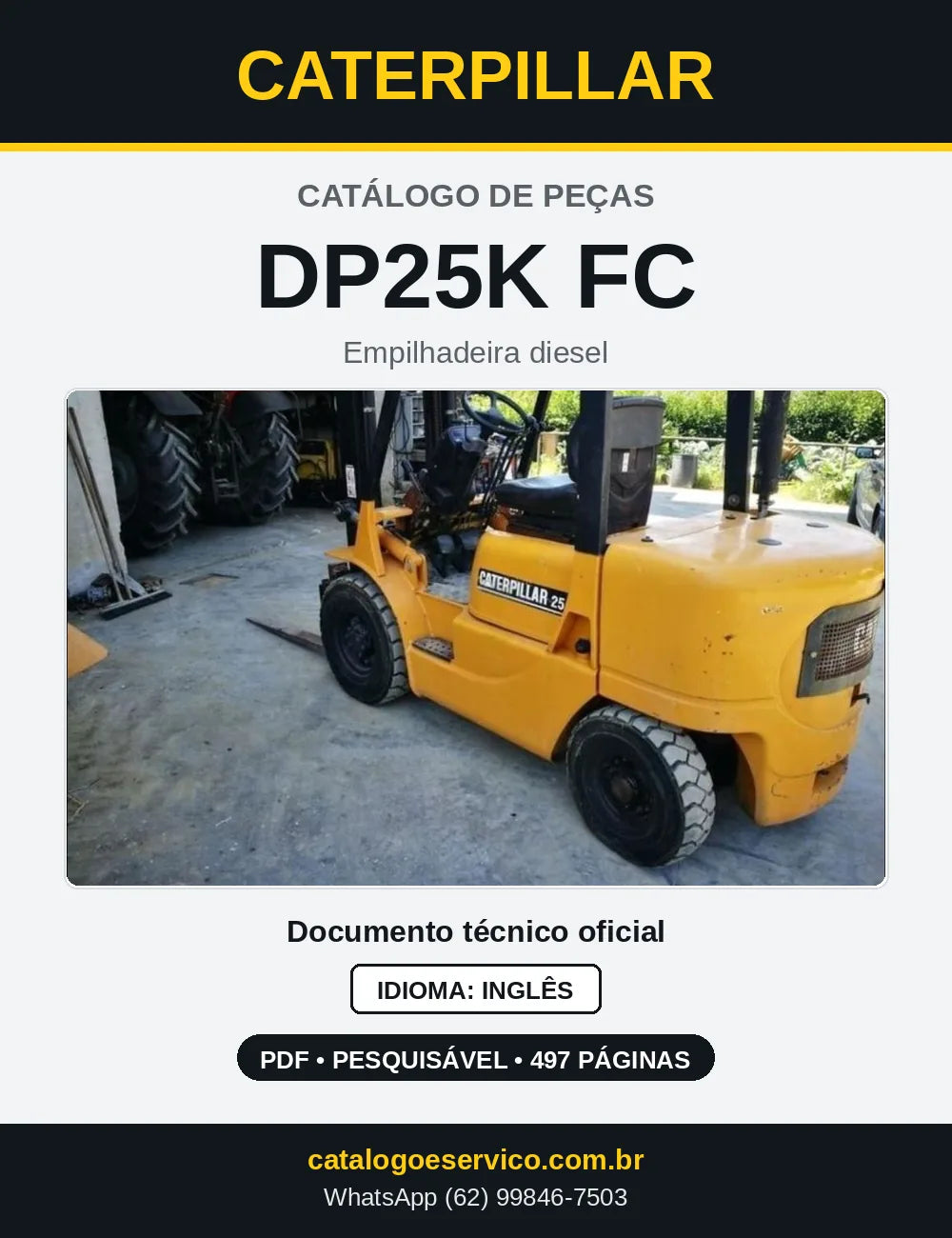 Capa do Catálogo de Peças Caterpillar DP25K FC em PDF