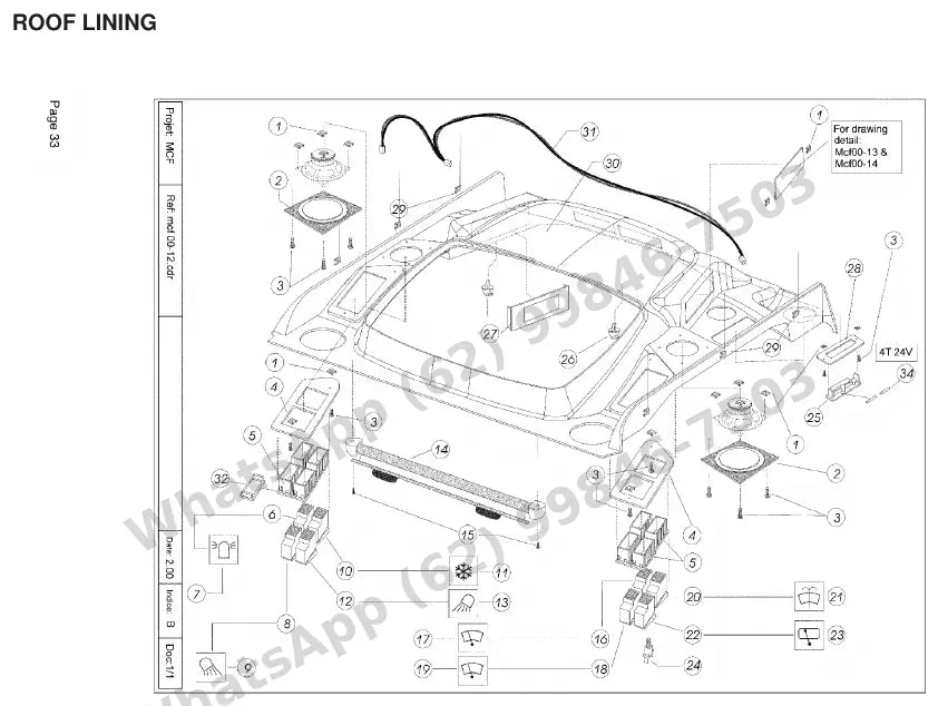 Vista explodida de peças do Catálogo Caterpillar DP25K MC – exemplo 4