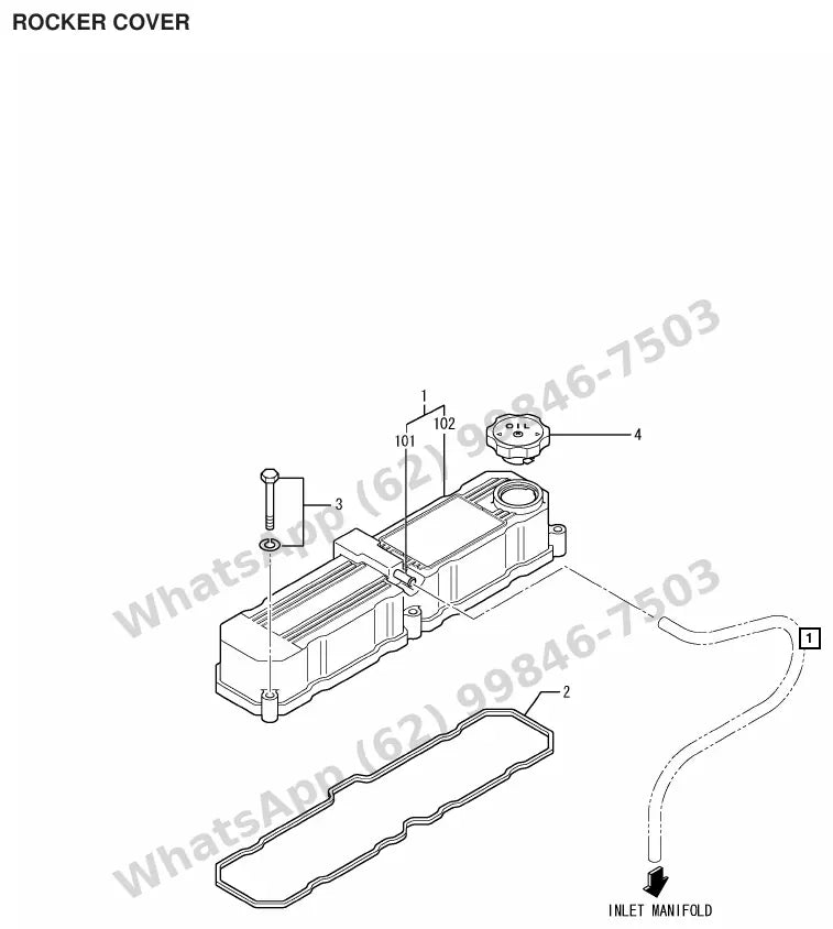 Vista explodida de peças do Catálogo Caterpillar DP25N – exemplo 3
