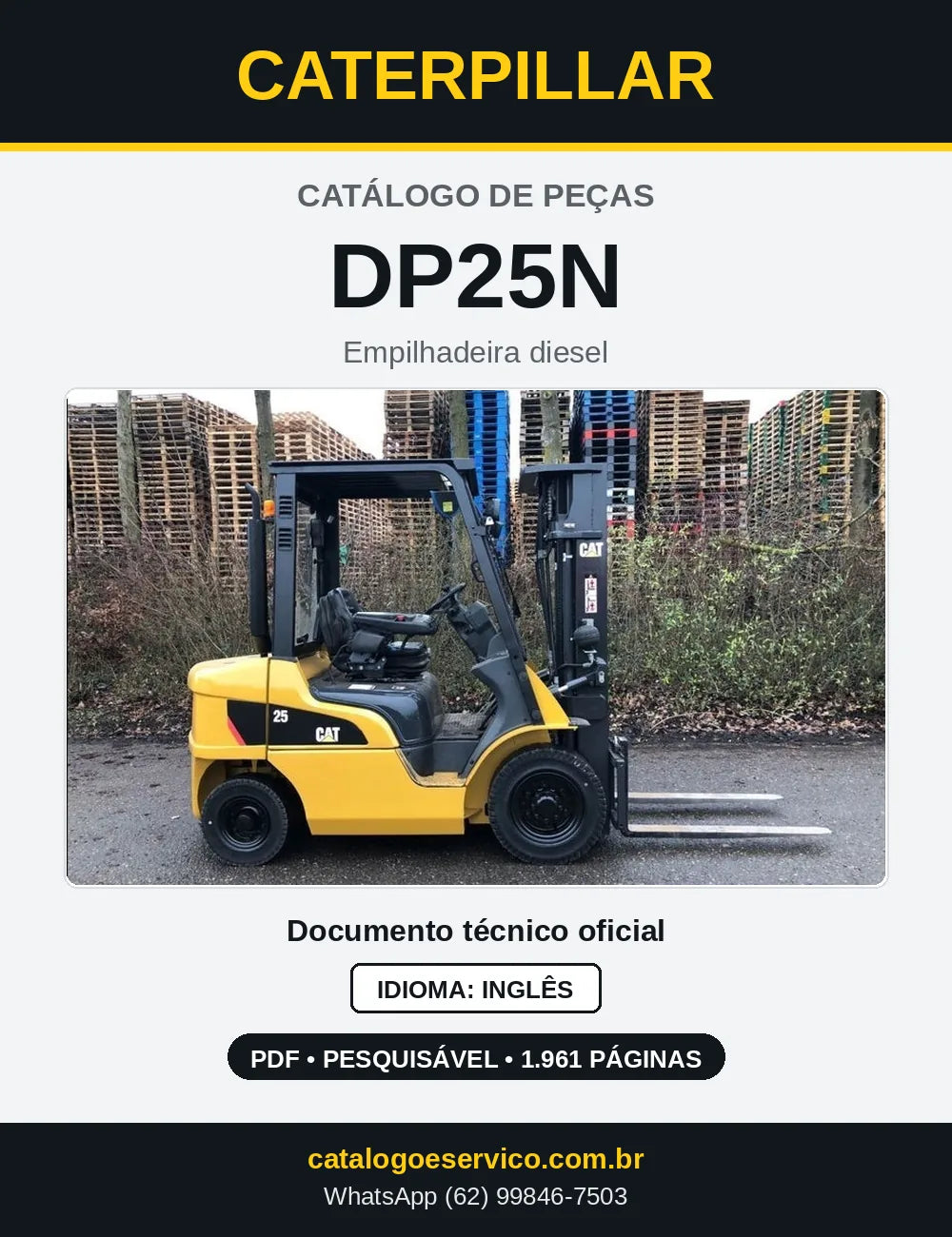 Capa do Catálogo de Peças Caterpillar DP25N em PDF