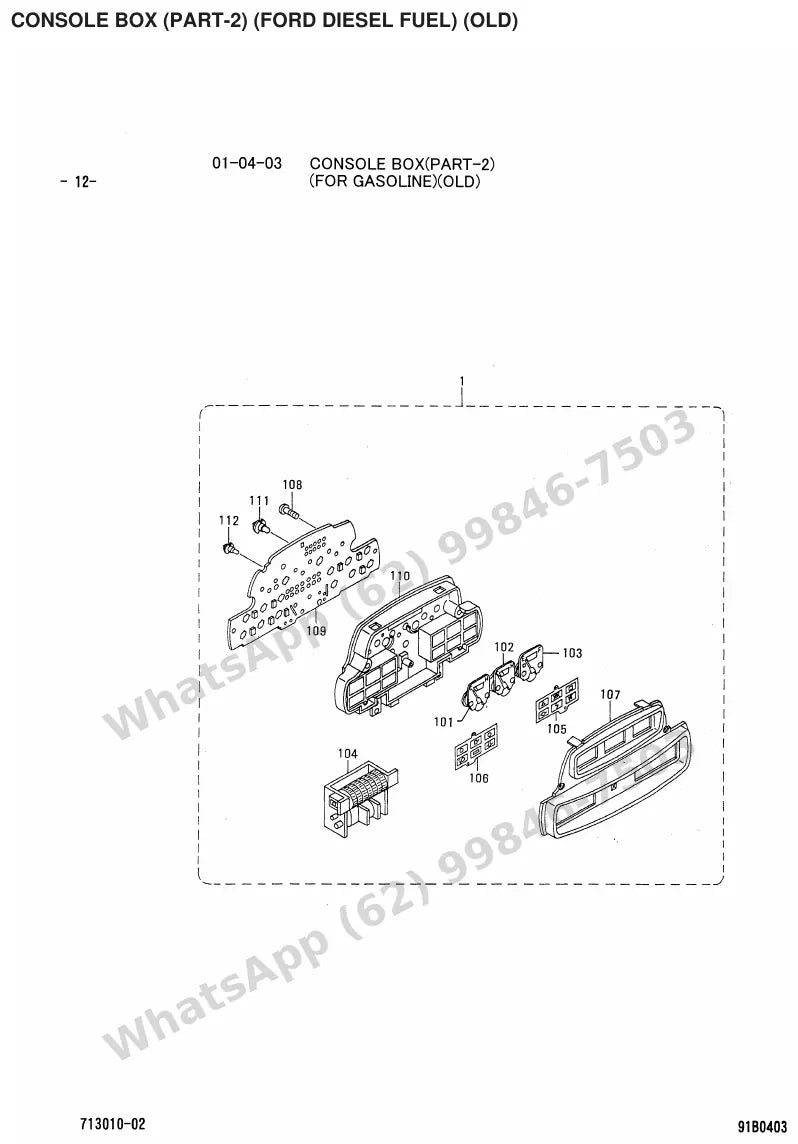 Vista explodida de peças do Catálogo Caterpillar DP30 FC – exemplo 2