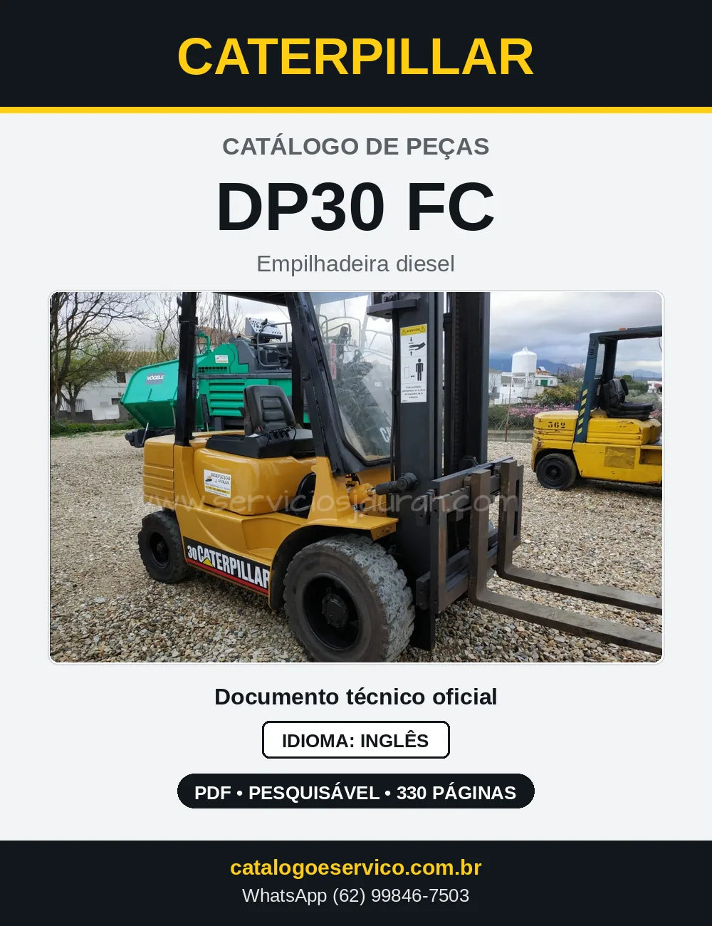 Capa do Catálogo de Peças Caterpillar DP30 FC em PDF