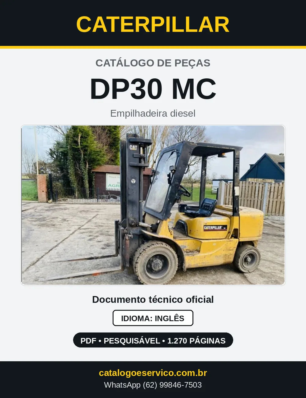 Capa do Catálogo de Peças Caterpillar DP30 MC em PDF