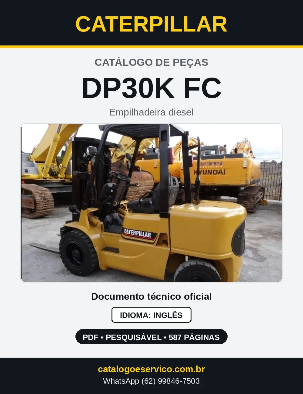 Capa do Catálogo de Peças Caterpillar DP30K FC em PDF