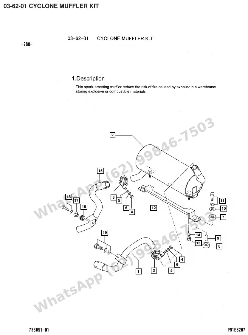 Vista explodida de peças do Catálogo Caterpillar DP30N – exemplo 3