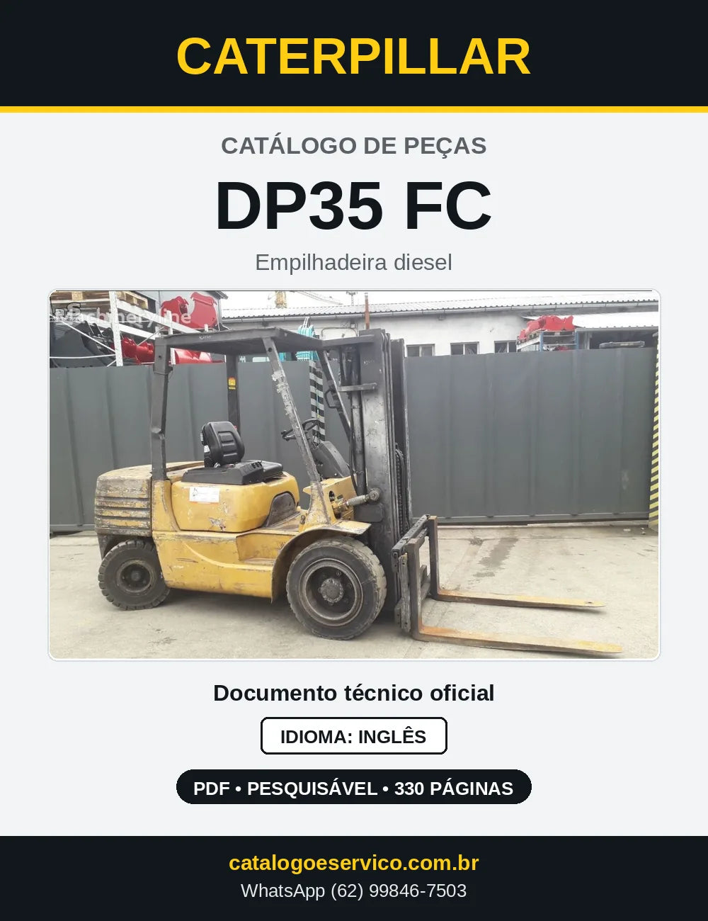 Capa do Catálogo de Peças Caterpillar DP35 FC em PDF
