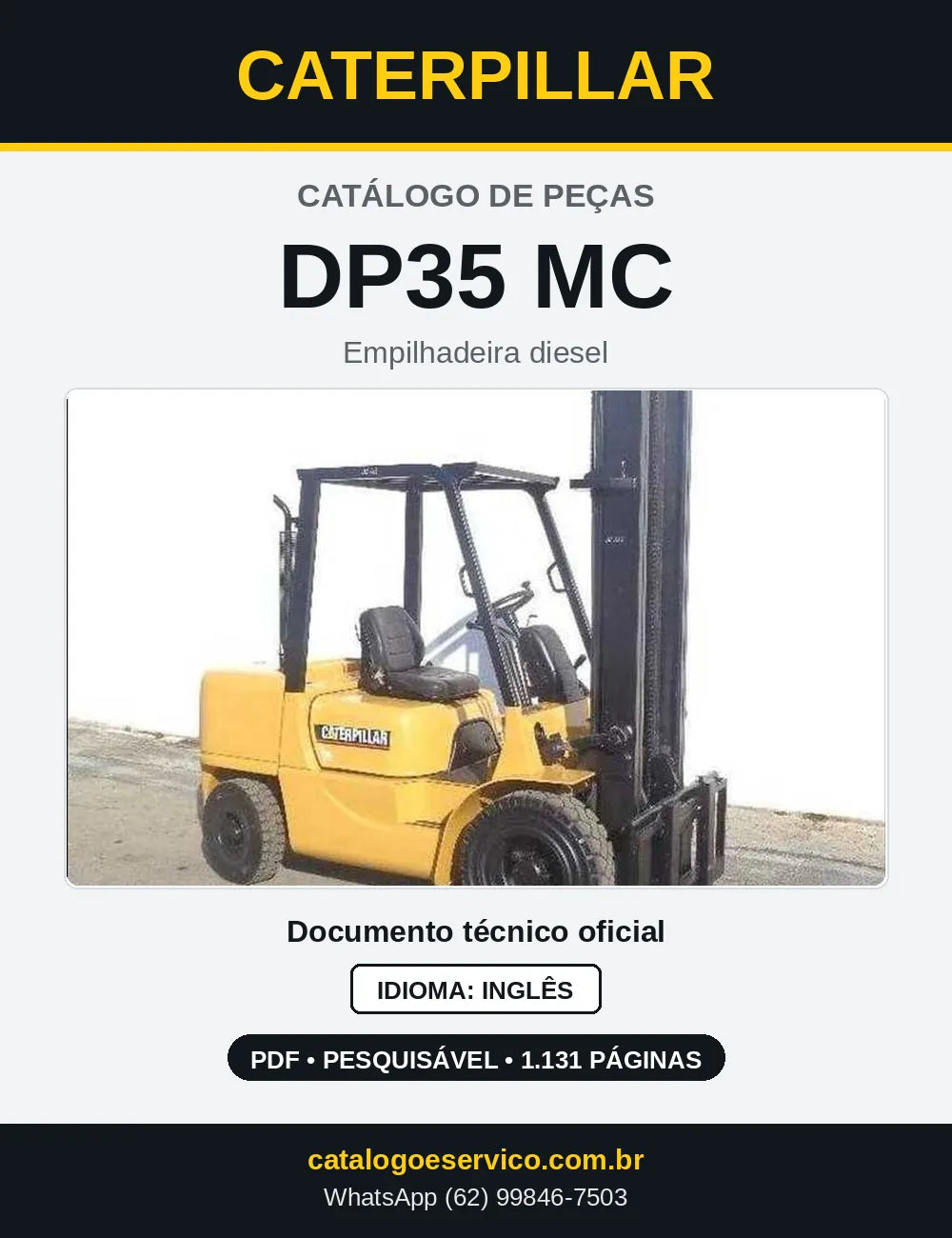 Capa do Catálogo de Peças Caterpillar DP35 MC em PDF