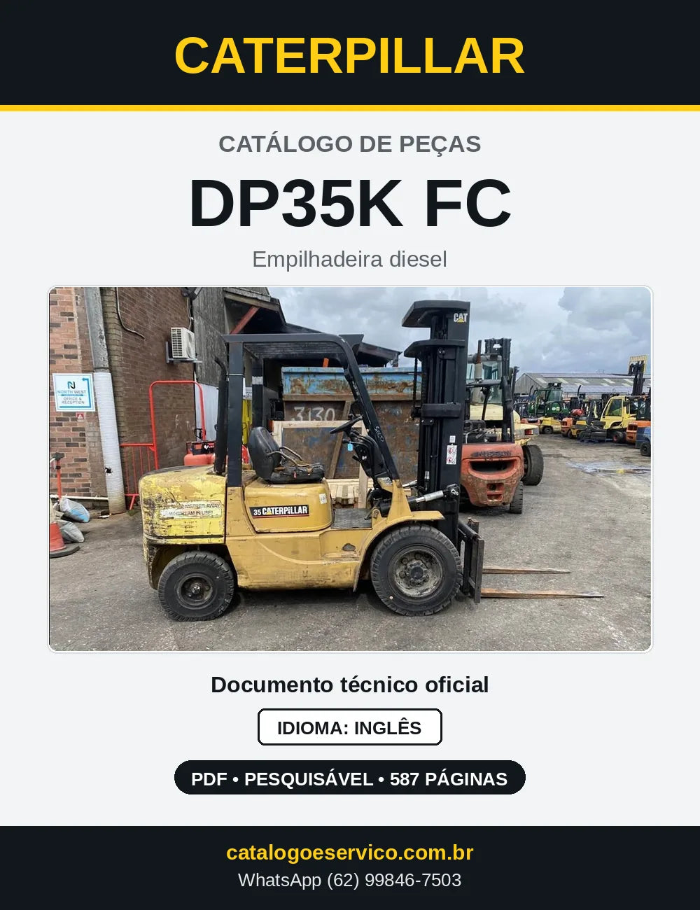 Capa do Catálogo de Peças Caterpillar DP35K FC em PDF