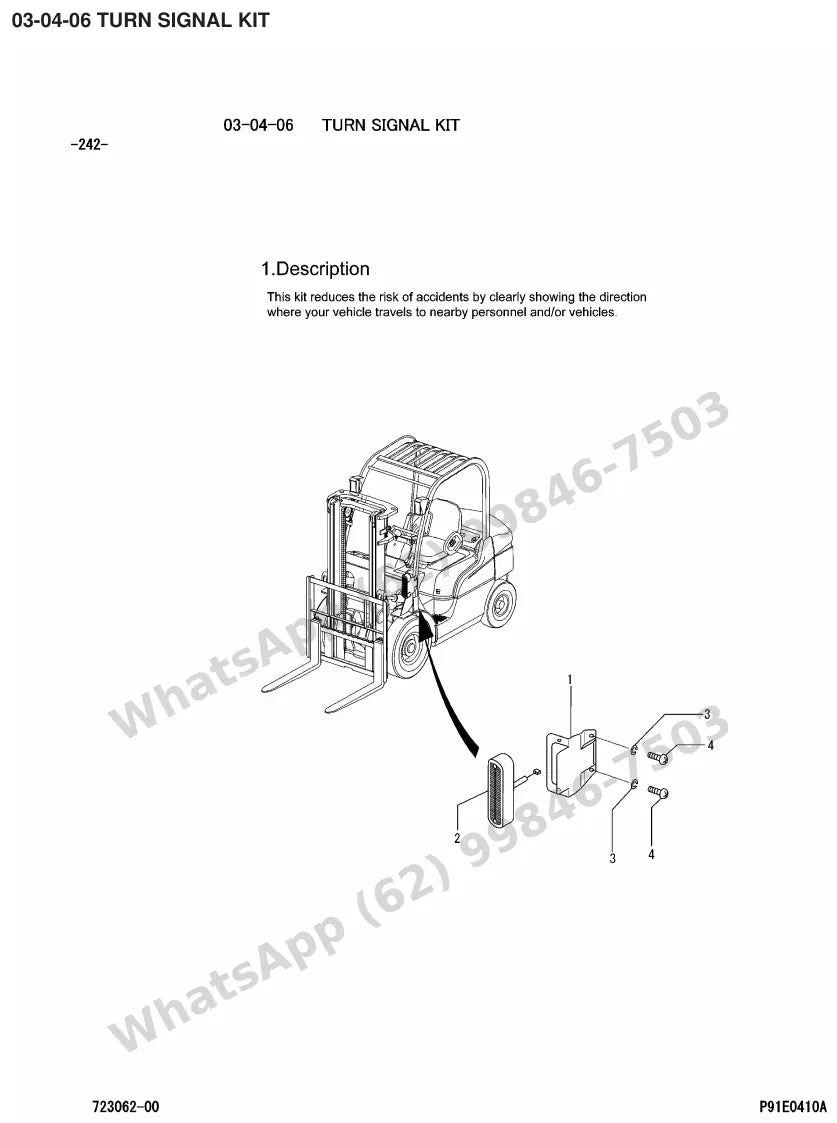 Vista explodida de peças do Catálogo Caterpillar DP35N – exemplo 3