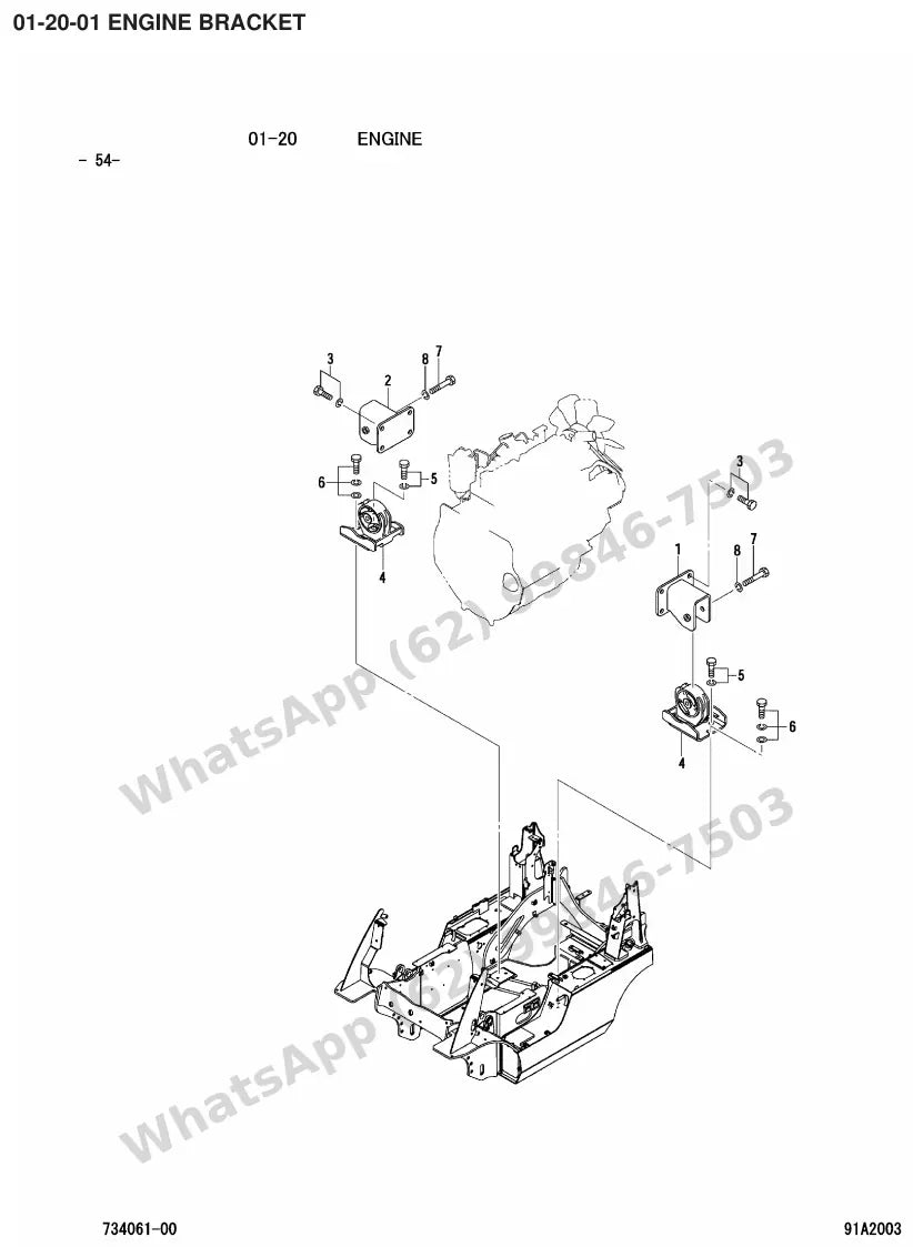 Vista explodida de peças do Catálogo Caterpillar DP35N – exemplo 4