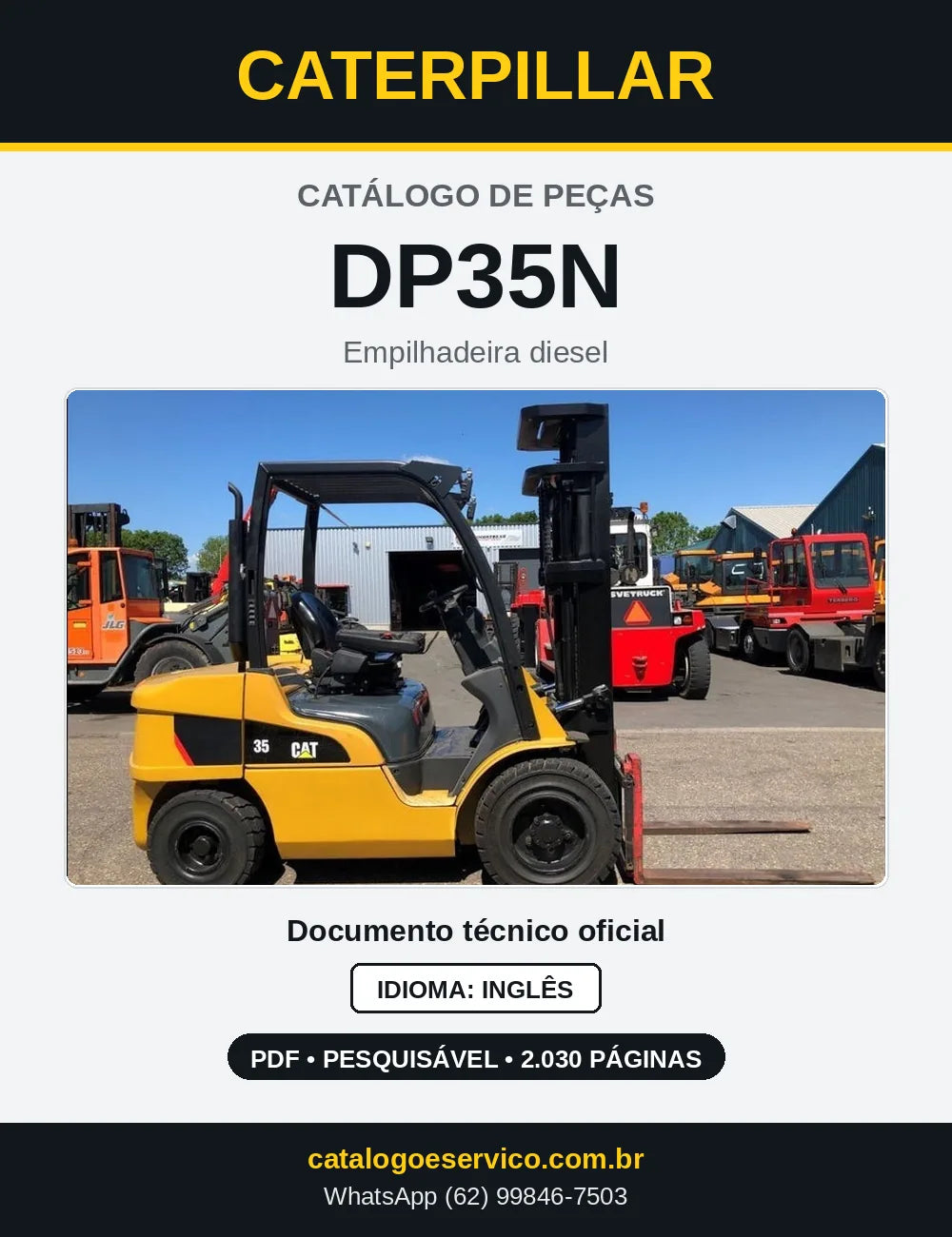 Capa do Catálogo de Peças Caterpillar DP35N em PDF