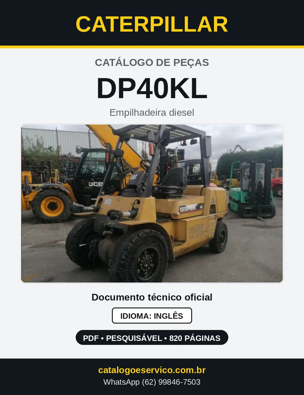 Capa do Catálogo de Peças Caterpillar DP40KL em PDF