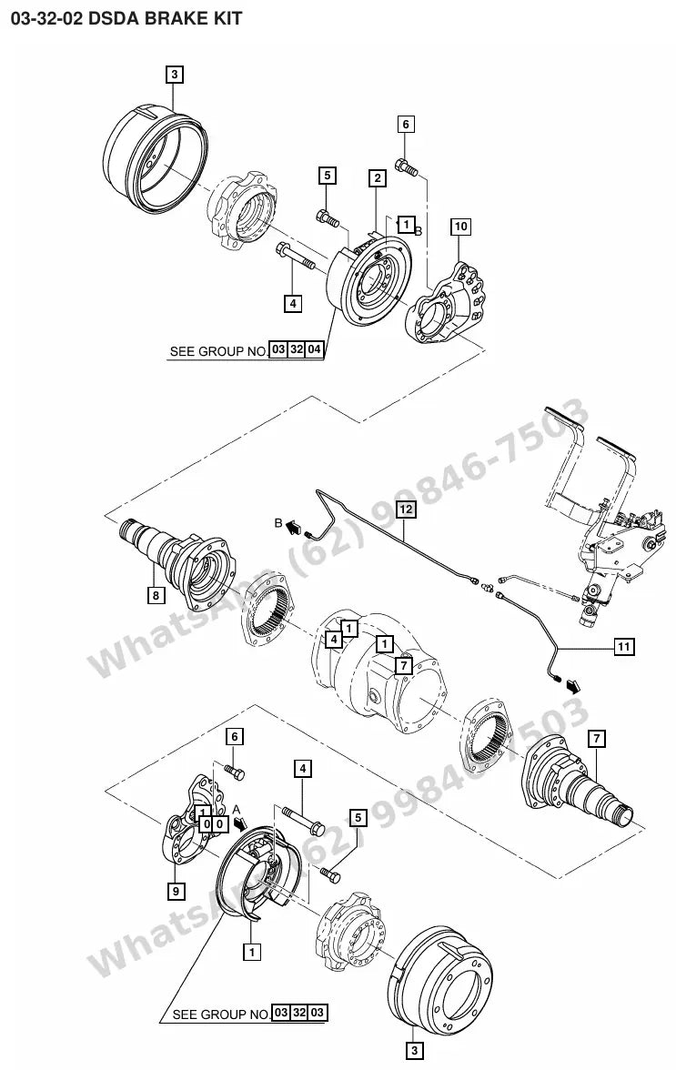 Vista explodida de peças do Catálogo Caterpillar DP40N – exemplo 4