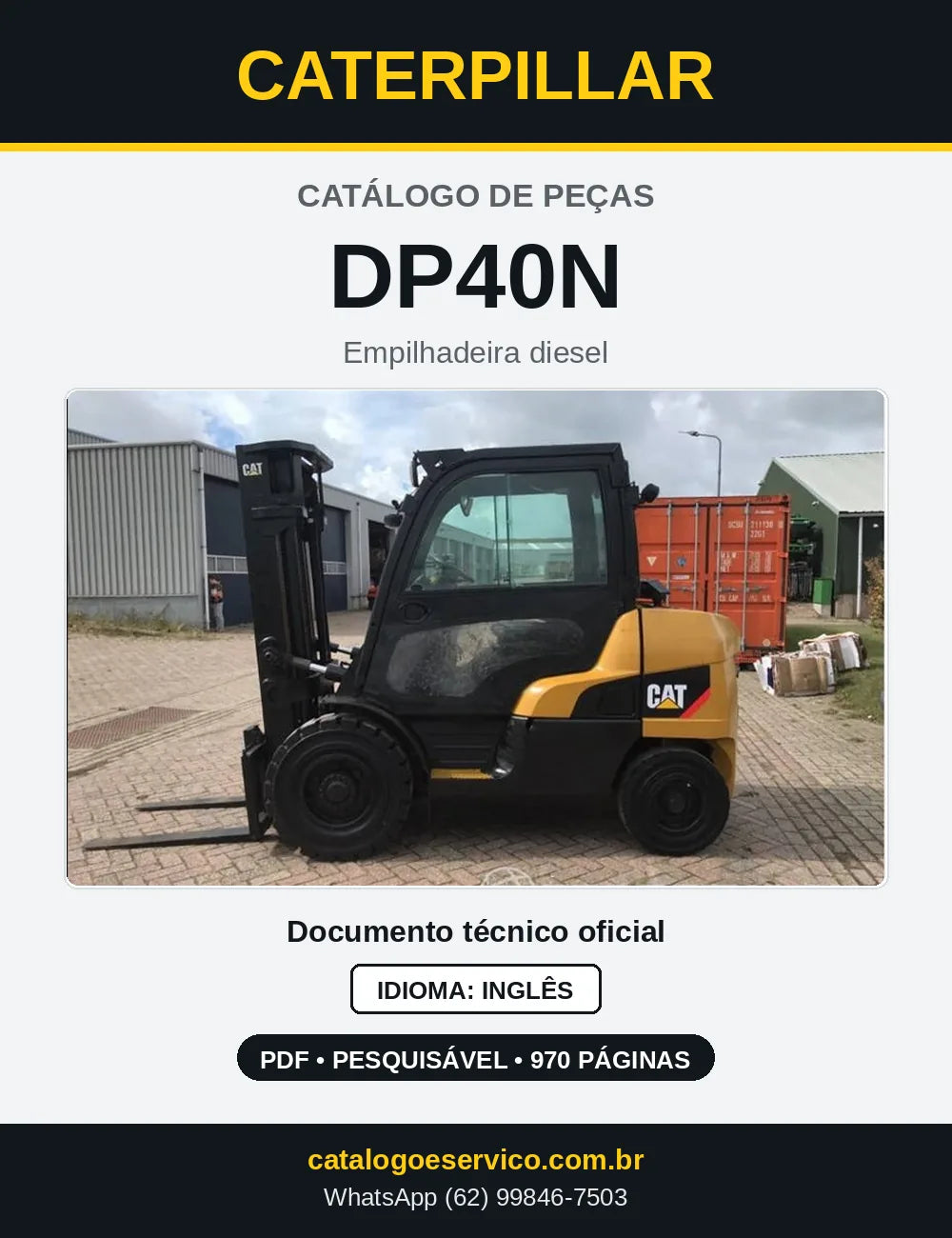 Capa do Catálogo de Peças Caterpillar DP40N em PDF