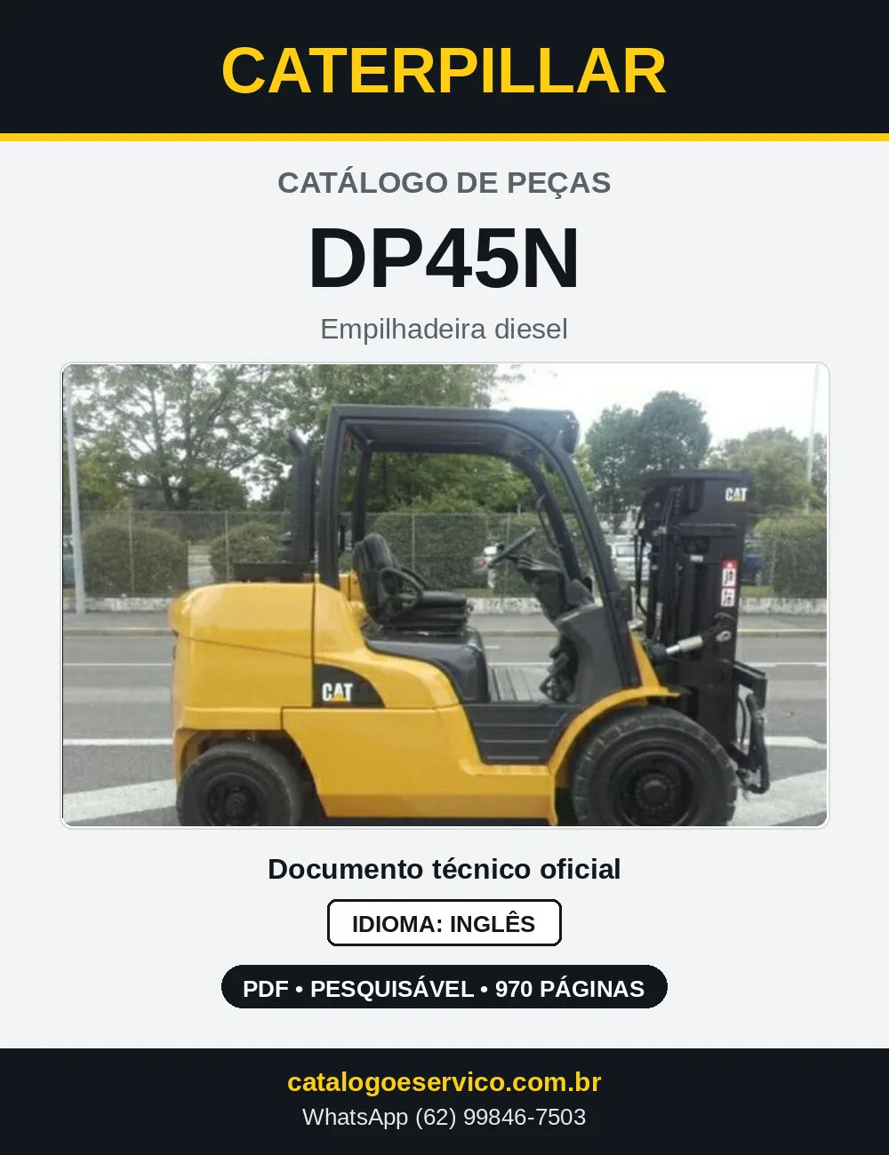 Capa do Catálogo de Peças Caterpillar DP45N em PDF