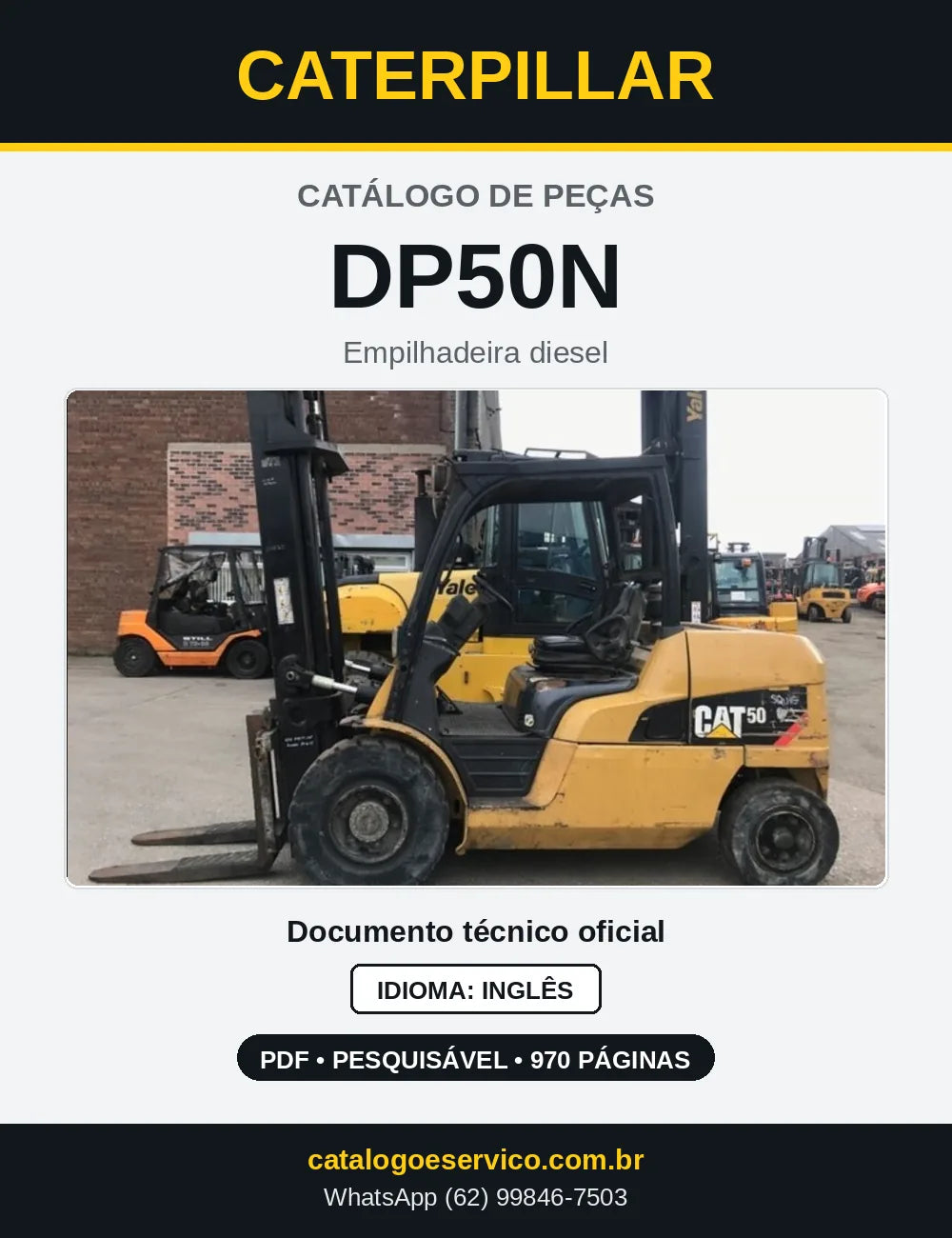 Capa do Catálogo de Peças Caterpillar DP50N em PDF