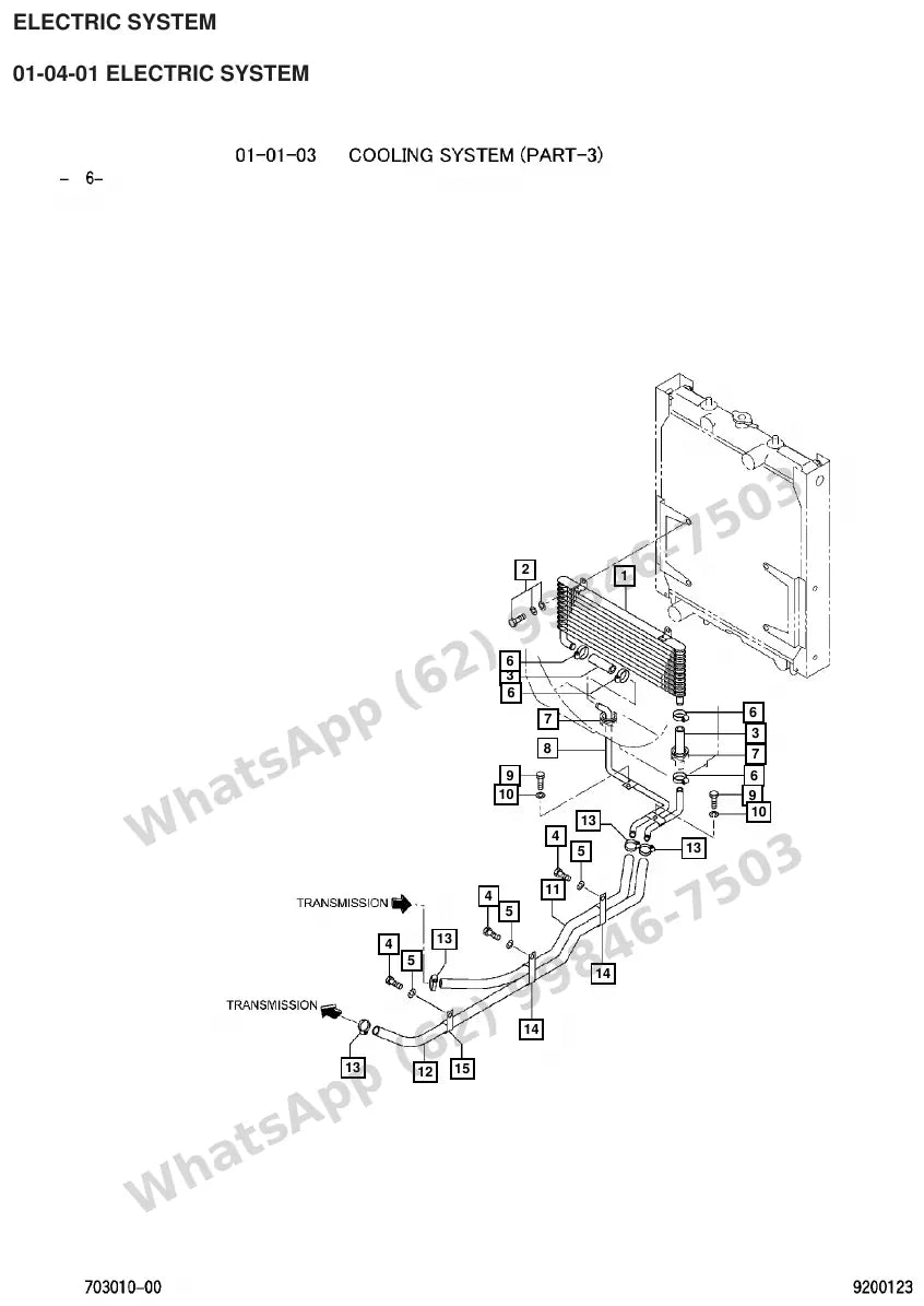 Vista explodida de peças do Catálogo Caterpillar DP60 – exemplo 2