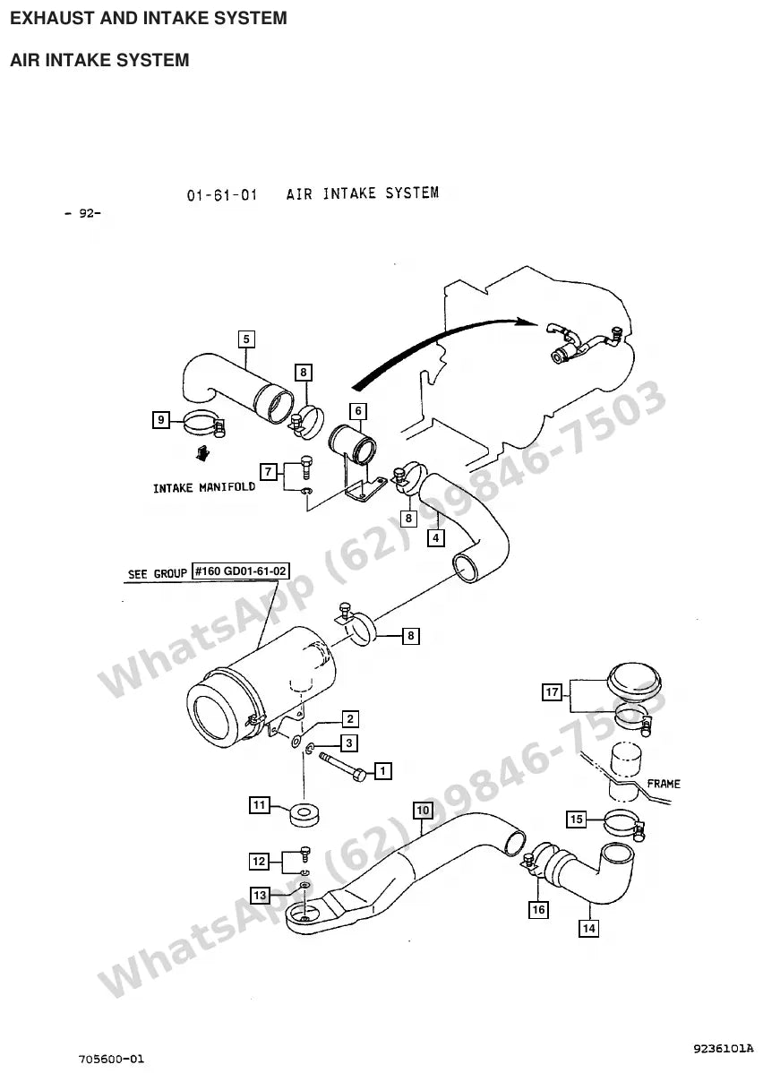 Vista explodida de peças do Catálogo Caterpillar DP60 – exemplo 4