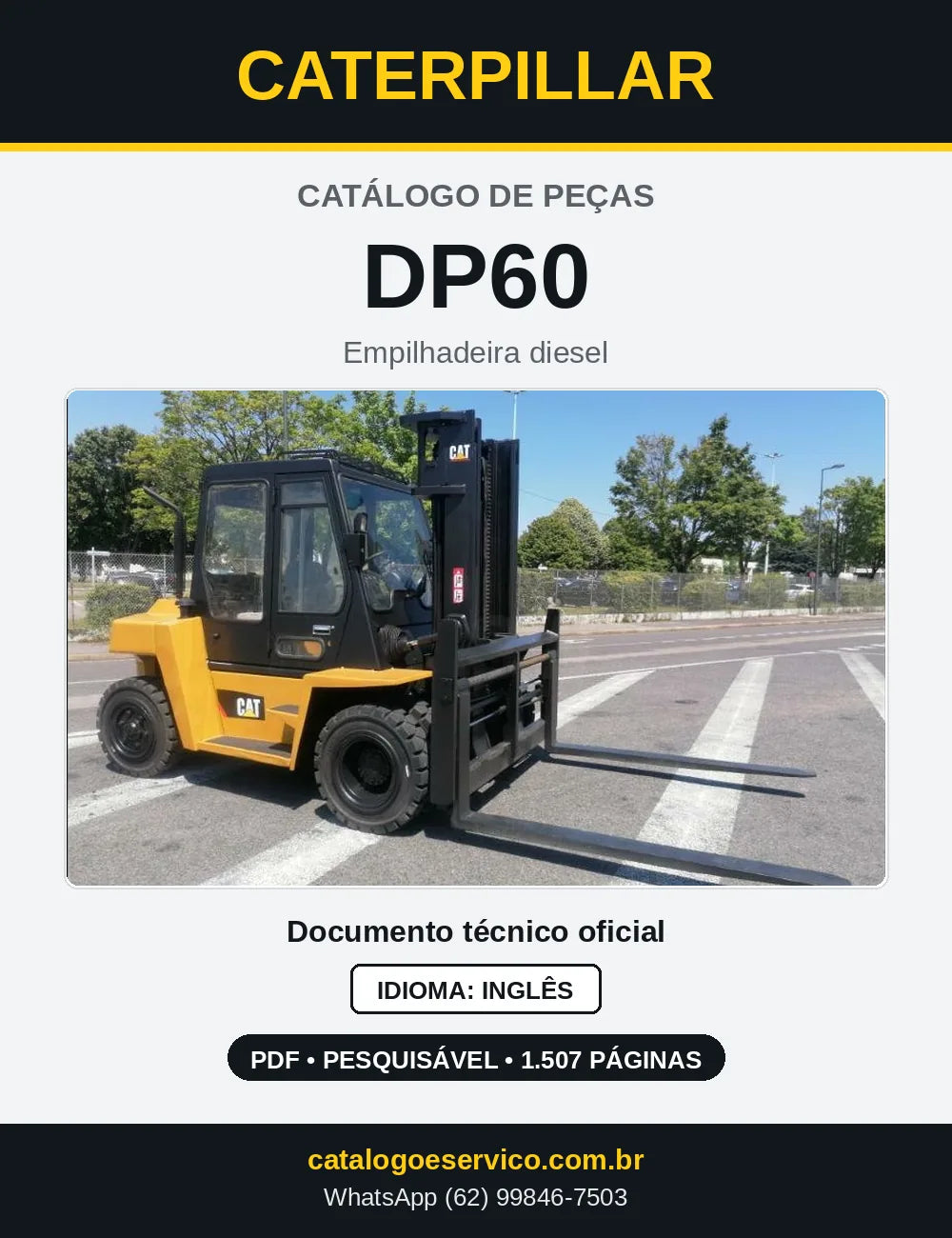 Capa do Catálogo de Peças Caterpillar DP60 em PDF