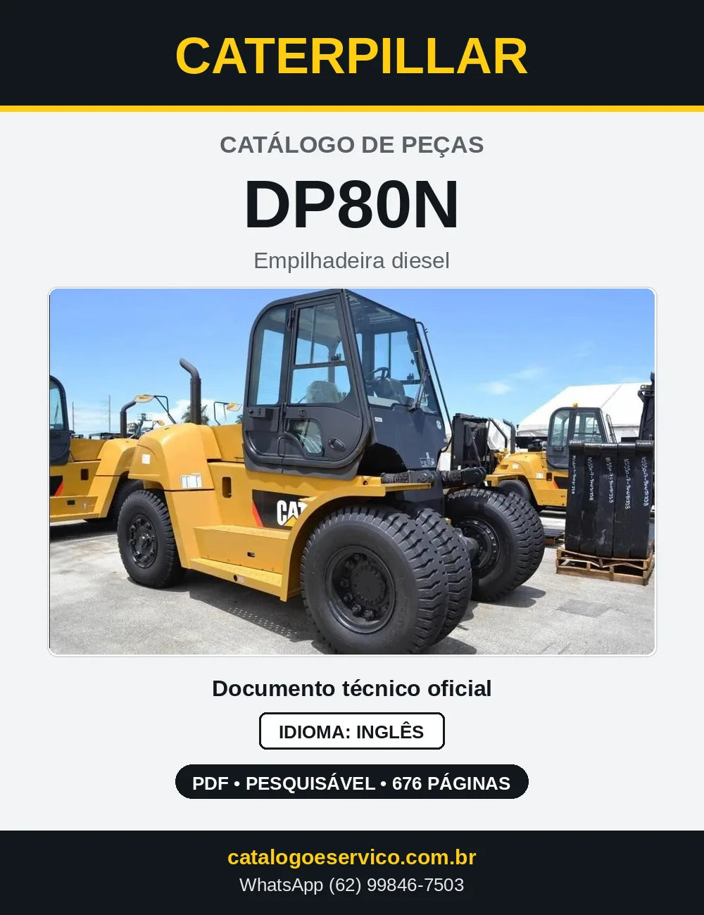 Capa do Catálogo de Peças Caterpillar DP80N em PDF