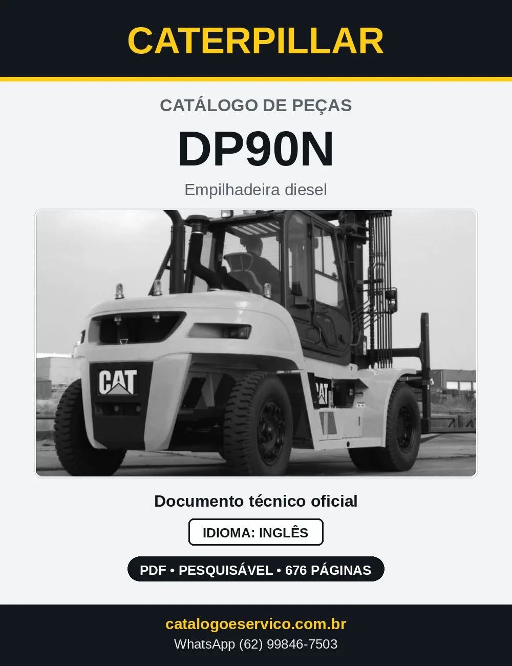 Capa do Catálogo de Peças Caterpillar DP90N em PDF