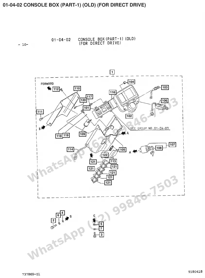 Vista explodida de peças do Catálogo Caterpillar DPL40 – exemplo 2