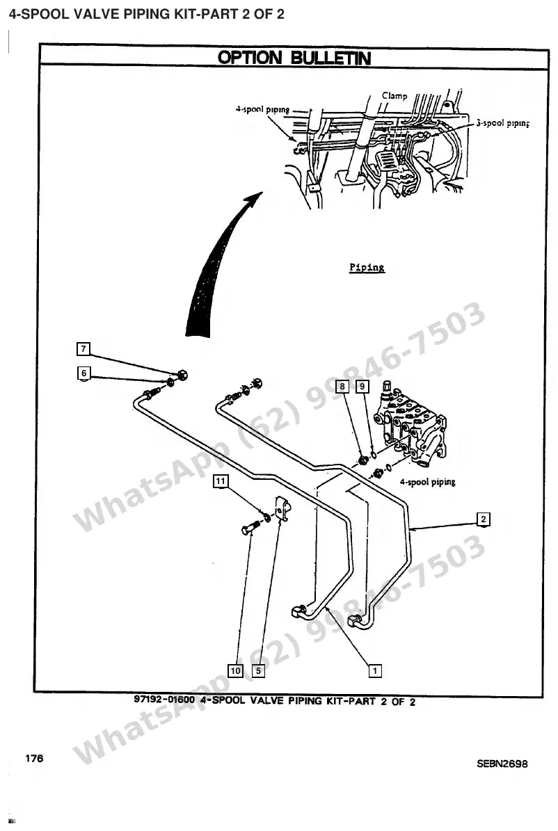 Vista explodida de peças do Catálogo Caterpillar EC15 – exemplo 4