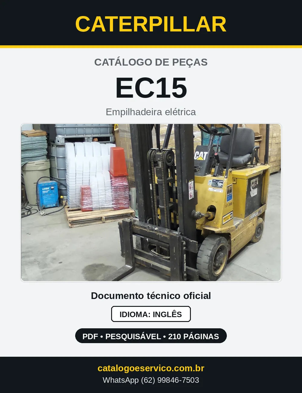 Capa do Catálogo de Peças Caterpillar EC15 em PDF