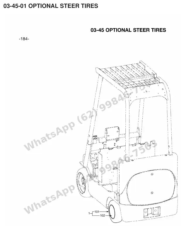 Vista explodida de peças do Catálogo Caterpillar EC18N – exemplo 4