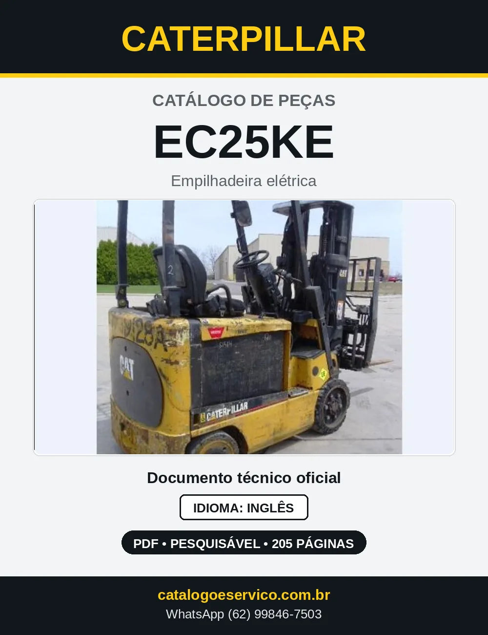 Capa do Catálogo de Peças Caterpillar EC25KE em PDF