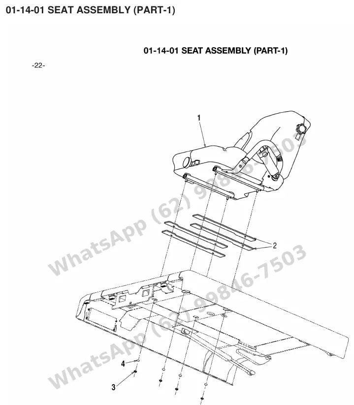 Vista explodida de peças do Catálogo Caterpillar EC25LN – exemplo 1