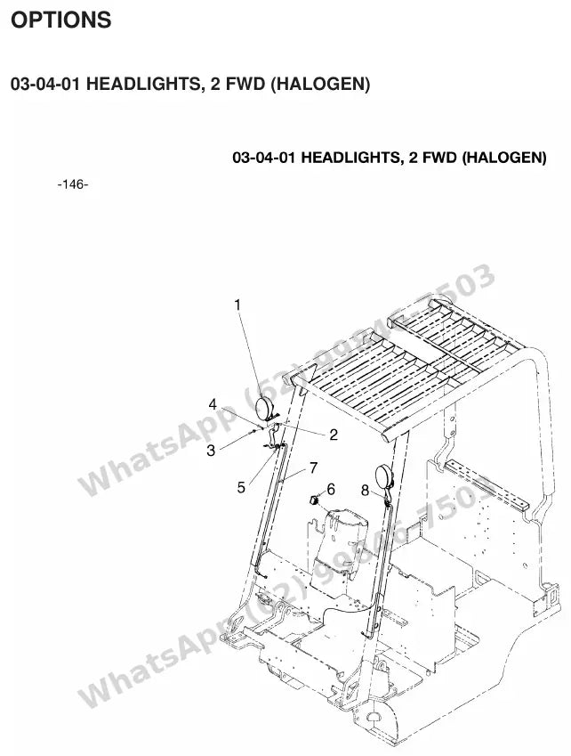 Vista explodida de peças do Catálogo Caterpillar EC25LN – exemplo 3