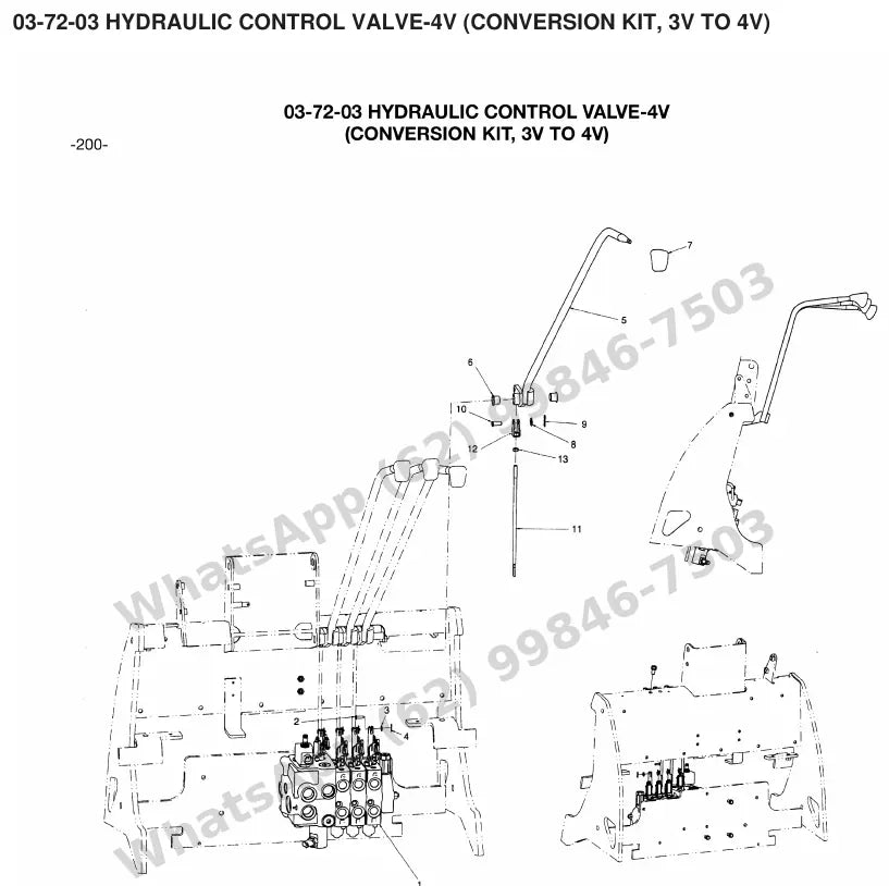 Vista explodida de peças do Catálogo Caterpillar EC25N – exemplo 4