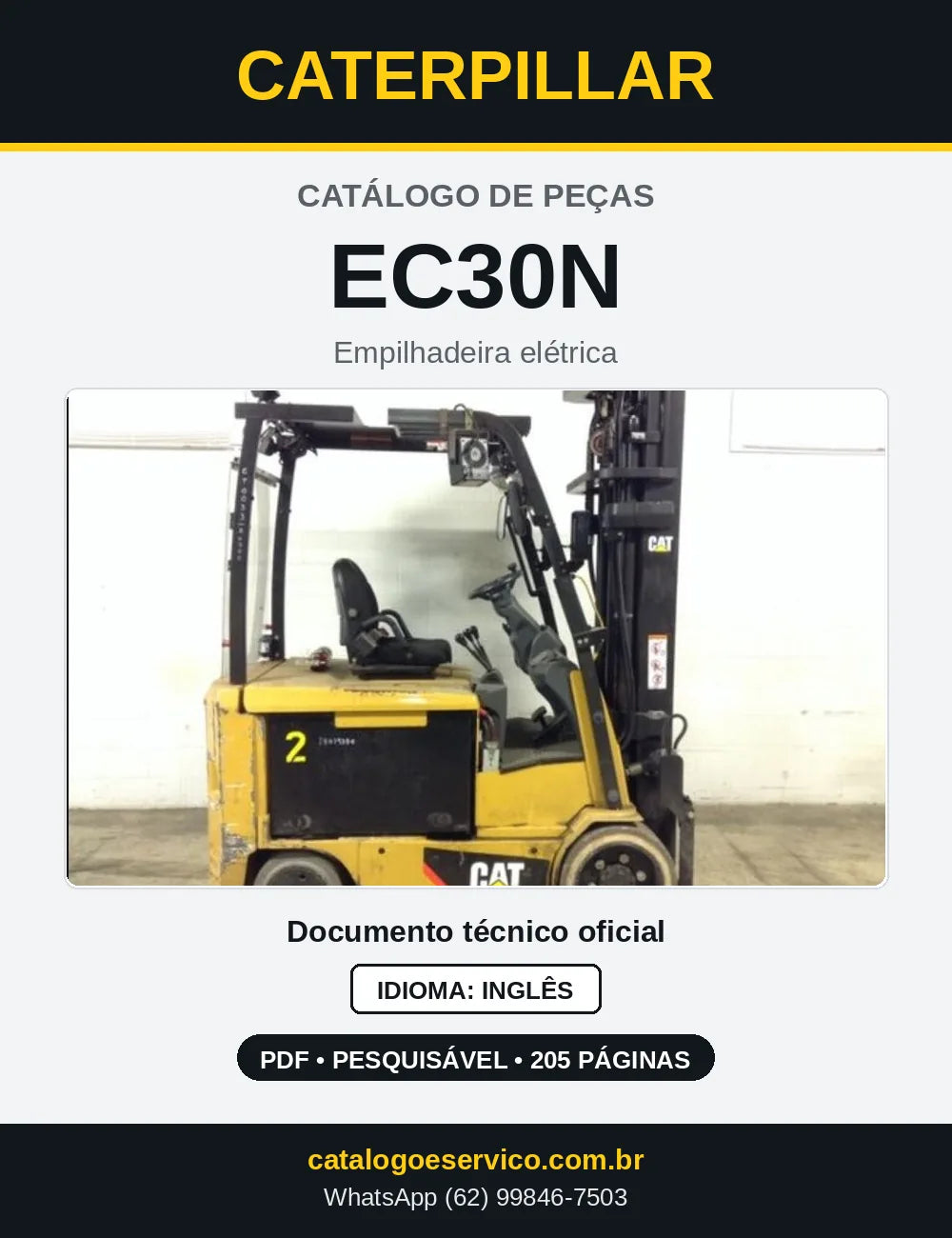 Capa do Catálogo de Peças Caterpillar EC30N em PDF